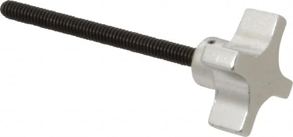 Gibraltar - 1-1/2" Head Diam, 4 Point Lobed Knob - 1/4-20 Stem, Aluminum - Benchmark Tooling