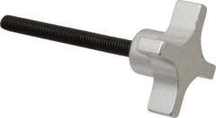 Gibraltar - 2" Head Diam, 4 Point Lobed Knob - 5/16-18 Stem, Aluminum - Benchmark Tooling