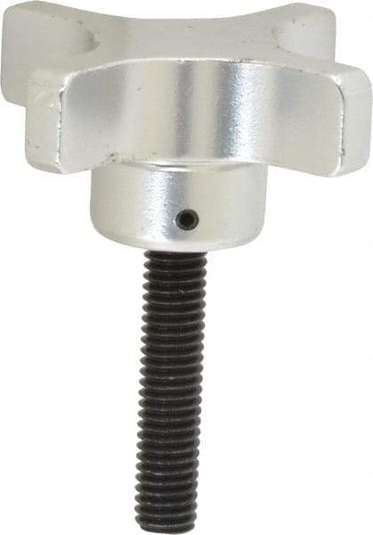 Gibraltar - 2-1/2" Head Diam, 4 Point Lobed Knob - 3/8-16 Stem, Aluminum - Benchmark Tooling