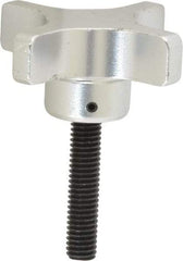 Gibraltar - 2-1/2" Head Diam, 4 Point Lobed Knob - 3/8-16 Stem, Aluminum - Benchmark Tooling
