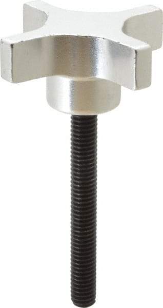Gibraltar - 2-1/2" Head Diam, 4 Point Lobed Knob - 3/8-16 Stem, Aluminum - Benchmark Tooling