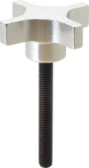 Gibraltar - 2-1/2" Head Diam, 4 Point Lobed Knob - 3/8-16 Stem, Aluminum - Benchmark Tooling