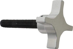 Gibraltar - 2-1/2" Head Diam, 4 Point Lobed Knob - 1/2-13 Stem, Aluminum - Benchmark Tooling