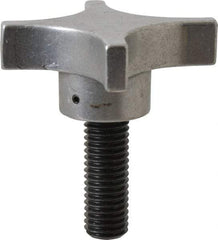 Gibraltar - 3" Head Diam, 4 Point Lobed Knob - 5/8-11 Stem, Aluminum - Benchmark Tooling