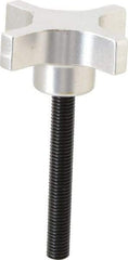 Gibraltar - 63.5mm Head Diam, 4 Point Lobed Knob - M10x1.5 Stem, Aluminum - Benchmark Tooling