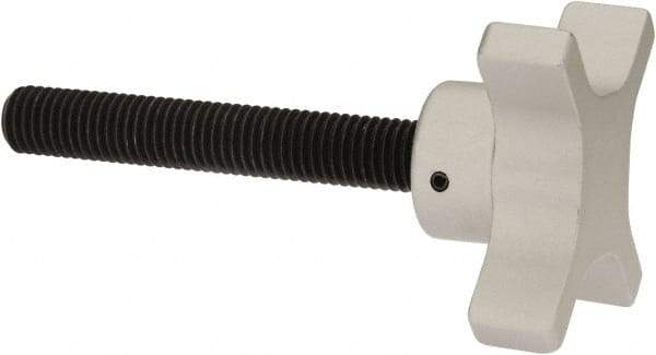 Gibraltar - 63.5mm Head Diam, 4 Point Lobed Knob - M12x1.75 Stem, Aluminum - Benchmark Tooling