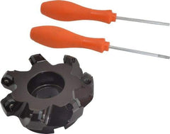 Kennametal - 100.08mm Cut Diam, 1-1/4" Arbor Hole, 6.6mm Max Depth of Cut, 45° Indexable Chamfer & Angle Face Mill - 7 Inserts, SEKT 1404... Insert, Right Hand Cut, 7 Flutes, Series KSSM - Benchmark Tooling