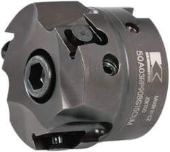 Kennametal - 3 Inserts, 2" Cut Diam, 3/4" Arbor Diam, 0.394" Max Depth of Cut, Indexable Square-Shoulder Face Mill - 0/90° Lead Angle, 39.88mm High, BGHX 15L5... Insert Compatibility, Series Fix-Perfect - Benchmark Tooling