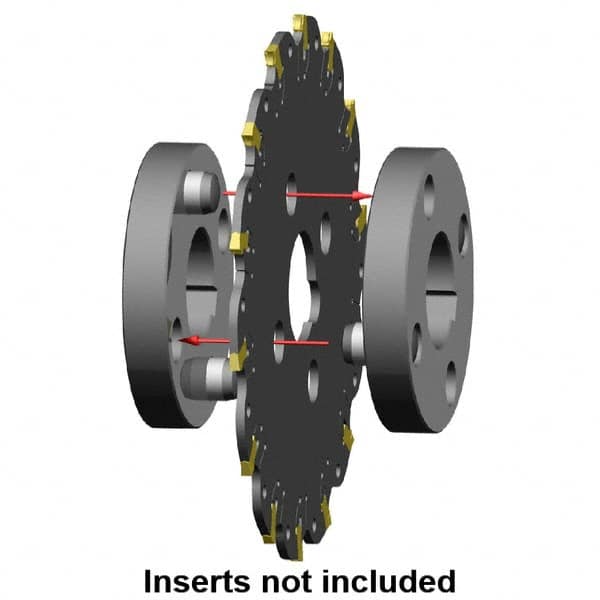 Kennametal - Arbor Hole Connection, 1/16" Cutting Width, 1.378" Depth of Cut, 125mm Cutter Diam, 1.2598" Hole Diam, 11 Tooth Indexable Slotting Cutter - KVNS Toolholder, 3.900 Insert - Benchmark Tooling