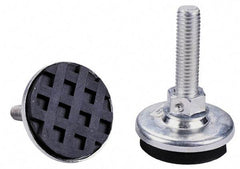 Tech Products - 3/8-16 Bolt Thread, Studded Pivotal Stud Mount Leveling Pad & Mount - 75 Max Lb Capacity, 2-1/8" Base Diam, 1-1/2" Thread Length - Benchmark Tooling