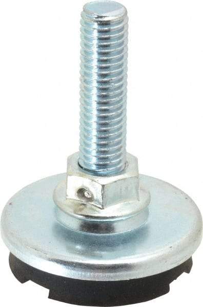 Tech Products - 1/2-13 Bolt Thread, Studded Pivotal Stud Mount Leveling Pad & Mount - 450 Max Lb Capacity, 2-1/8" Base Diam, 1-3/4" Thread Length - Benchmark Tooling