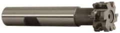 Whitney Tool Co. - 1/16" Radius, 1/8" Circle Diam, 3/4" Cutter Diam, 3/8" Cutting Width, Shank Connection, Concave Radius Cutter - 1/2" Shank Diam, 3" OAL, Carbide-Tipped, Uncoated, Profile Ground, 6 Teeth, Weldon Flat - Benchmark Tooling