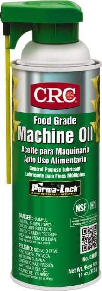 CRC - 16 oz Aerosol Mineral Multi-Purpose Oil - 32300°F, ISO N/A, 200 to 212 SUS at 100°F, Food Grade - Benchmark Tooling