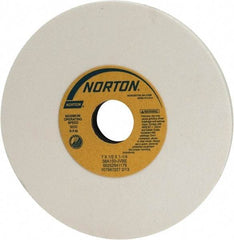 Norton - 7" Diam x 1-1/4" Hole x 1/2" Thick, J Hardness, 150 Grit Surface Grinding Wheel - Aluminum Oxide, Type 1, Very Fine Grade, 3,600 Max RPM, Vitrified Bond, No Recess - Benchmark Tooling