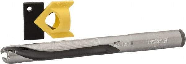 Kennametal - 14 to 14.49mm Diam, 5xD, 72.39mm Max Depth, 9/16" Shank Diam, 88.9mm Flute, 146.05mm OAL, Replaceable Tip Drill - KTIP05625HP Insert, R Seat Size, Series KenTIP - Benchmark Tooling