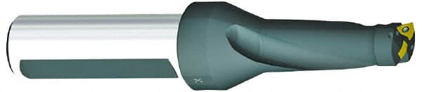 Kennametal - 4.88" Max Drill Depth, 4xD, 1.2189" Diam, Indexable Insert Drill - 2 Inserts, 1-1/4" Shank Diam, Straight Shank - Benchmark Tooling