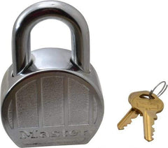 Master Lock - 1" Shackle Clearance, Keyed Alike Padlock - 15/16" Shackle Width, 7/16" Shackle Diam, Zinc - Benchmark Tooling