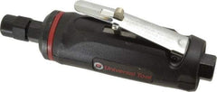 Universal Tool - 1/4" Collet, Straight Handle, Angle Air Die Grinder - 23,000 RPM, Rear Exhaust, 4 CFM, 0.66 hp, 90 psi, 1/4 NPT - Benchmark Tooling