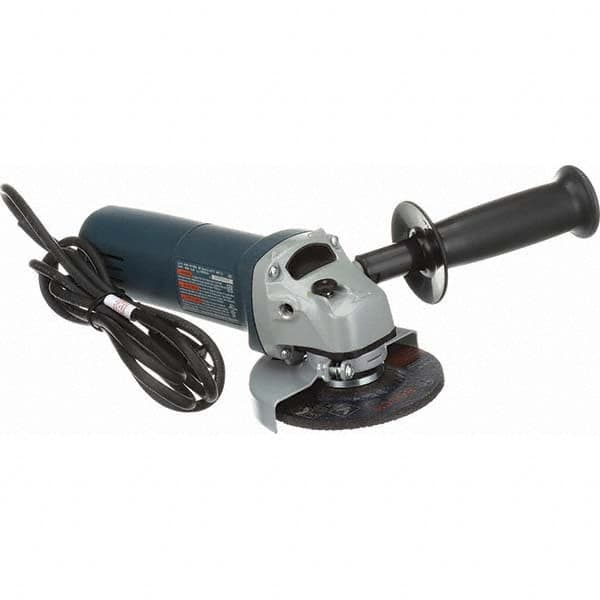 Bosch - 4-1/2" Wheel Diam, 11,000 RPM, Corded Angle & Disc Grinder - 5/8-11 Spindle, 120 Volts, 6 Amps - Benchmark Tooling