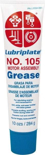 Lubriplate - 10 oz Tube Zinc Oxide General Purpose Grease - White, 150°F Max Temp, NLGIG 0, - Benchmark Tooling