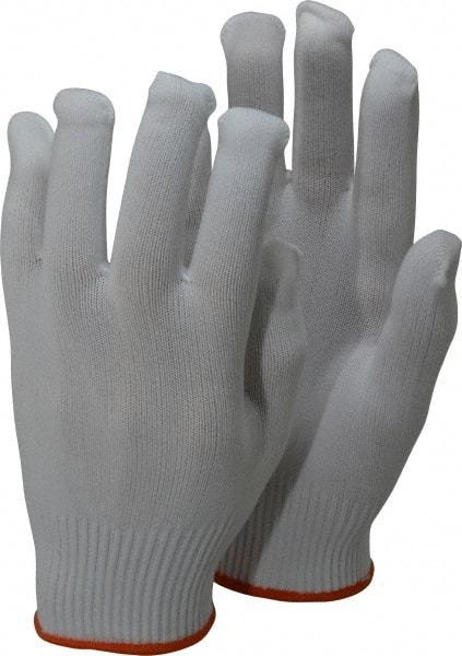 PRO-SAFE - Size M (8) Nylon General Protection Work Gloves - For Inspection, Uncoated, Knit Wrist Cuff, Full Fingered, White, Paired - Benchmark Tooling