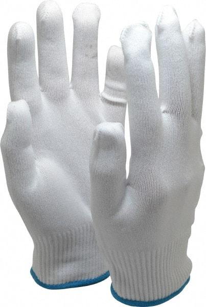 PRO-SAFE - Size L (9) Nylon General Protection Work Gloves - For Inspection, Uncoated, Knit Wrist Cuff, Full Fingered, White, Paired - Benchmark Tooling