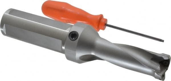 Kennametal - 2.6" Max Drill Depth, 2.5xD, 26.2mm Diam, Indexable Insert Drill - 2 Inserts, 1-1/4" Shank Diam, Straight Shank - Benchmark Tooling