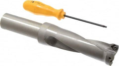 Kennametal - 3-3/4" Max Drill Depth, 2.5xD, 38.1mm Diam, Indexable Insert Drill - 2 Inserts, 1-1/4" Shank Diam, Straight Shank - Benchmark Tooling