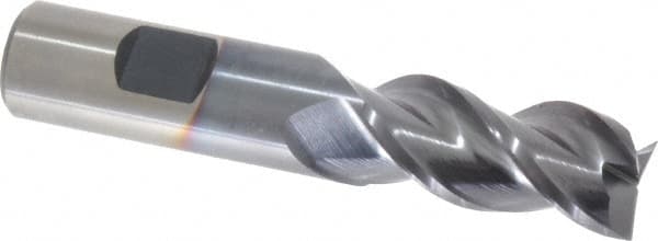Cleveland - 3/4", 1-5/8" LOC, 3/4" Shank Diam, 3-3/4" OAL, 3 Flute, Powdered Metal Square End Mill - Single End, TiCN Finish, Spiral Flute, 42° Helix, Centercutting, Right Hand Cut, Right Hand Flute, Series PM-539R - Benchmark Tooling