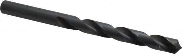 Interstate - 10.8mm 118° High Speed Steel Jobber Drill - Oxide Finish, Right Hand Cut, Spiral Flute, Straight Shank, 5-33/64" OAL, Standard Point - Benchmark Tooling