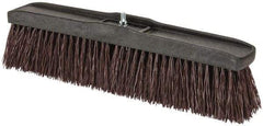 PRO-SOURCE - 18" Heavy Duty Polypropylene Push Broom - 3-1/4" Bristle Length, Plastic Block, Bolt-On Handle Connection, Handle Sold Separately - Benchmark Tooling