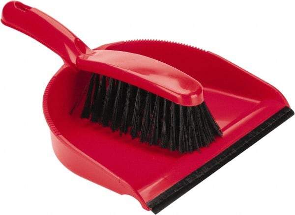 PRO-SOURCE - 9" Wide Handheld Dustpan with Brush - Plastic Body, 5" Plastic Handle - Benchmark Tooling