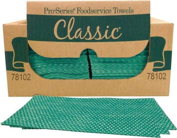 PRO-SOURCE - 1/4 Fold Food Service Wipes - Box, 22" x 12" Sheet Size, Green - Benchmark Tooling