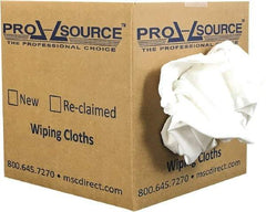 PRO-SOURCE - Virgin Cotton T-Shirt Rag - Low-Lint, White, 3 to 4 Pieces per Lb, Comes in Box - Benchmark Tooling