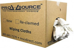 PRO-SOURCE - Virgin Cotton T-Shirt Rag - Lint-Free, White, 3 to 4 Pieces per Lb, Comes in Box - Benchmark Tooling