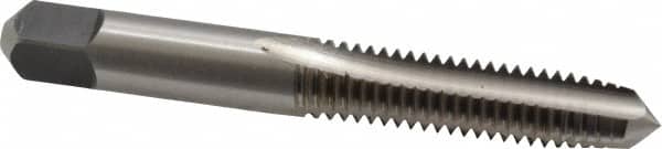 Kennametal - 3/8-16 UNC 3B 3 Flute Bright Finish High Speed Steel Straight Flute Standard Hand Tap - Plug, Right Hand Thread, 2.94" OAL, 1-1/4" Thread Length, H3 Limit, Oversize - Exact Industrial Supply