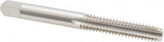 Kennametal - 1/4-20 UNC 3B 3 Flute Bright Finish High Speed Steel Straight Flute Standard Hand Tap - Bottoming, Right Hand Thread, 2-1/2" OAL, 1" Thread Length, H3 Limit, Oversize - Exact Industrial Supply