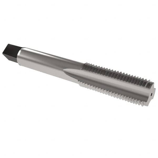 Kennametal - 1/2-13 UNC 3B 3 Flute Bright Finish High Speed Steel Straight Flute Standard Hand Tap - Bottoming, Right Hand Thread, 3.38" OAL, 1.656" Thread Length, H3 Limit, Oversize - Exact Industrial Supply
