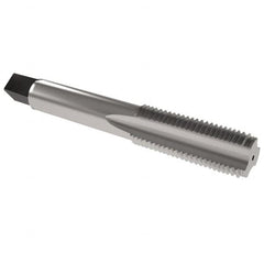 Kennametal - 1/2-13 UNC 3B 3 Flute Bright Finish High Speed Steel Straight Flute Standard Hand Tap - Bottoming, Right Hand Thread, 3.38" OAL, 1.656" Thread Length, H3 Limit, Oversize - Exact Industrial Supply