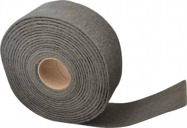 3M - 30' Long x 4" Wide Nonwoven Roll - Very Fine Grade, Gray, Silicon Carbide - Benchmark Tooling