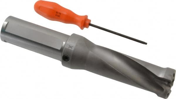 Kennametal - 4.1" Max Drill Depth, 2.5xD, 41.3mm Diam, Indexable Insert Drill - 2 Inserts, 1-1/2" Shank Diam, Straight Shank - Benchmark Tooling