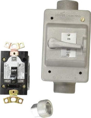 Eaton Cutler-Hammer - 1 Pole, 0.4 to 16 Amp, NEMA, Enclosed Toggle Manual Motor Starter - 60.5mm Wide x 50mm Deep x 105.7mm High, 1 hp at 120/240 V, 1 hp at 277 V, 1/4 hp at 120/240 V & 1/4 hp at 32 V, CSA Certified, NEMA 1, UL Listed - Benchmark Tooling