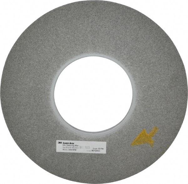 3M - 12" Diam, 1/2" Face Width, 5" Center Hole, Fine Grade, Silicon Carbide Deburring Wheel - Convolute, Hard Density 8 Grade, 3,000 RPM - Benchmark Tooling