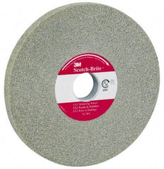 3M - 8" Diam, 1/2" Face Width, 3/4" Center Hole, Medium Grade, Aluminum Oxide Deburring Wheel - Unitized, Soft Density 2 Grade, 3,500 RPM - Benchmark Tooling