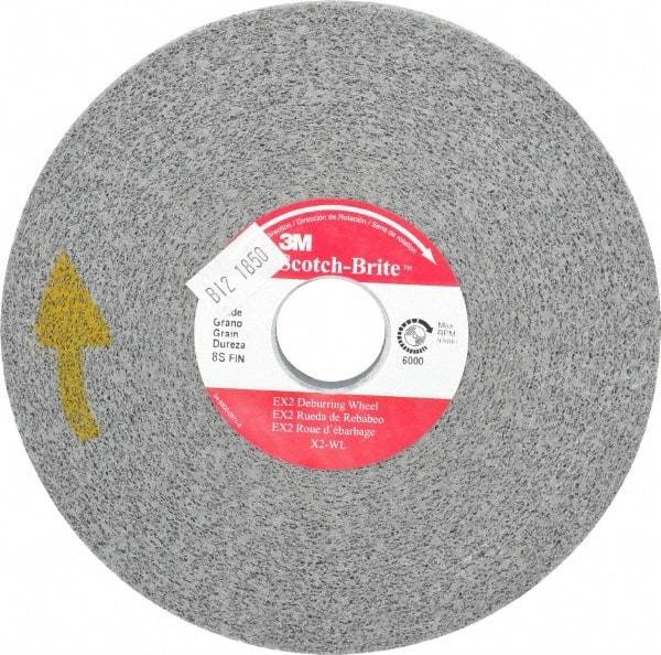 3M - 6" Diam, 1/2" Face Width, 1" Center Hole, Fine Grade, Silicon Carbide Deburring Wheel - Convolute, Hard Density 8 Grade, 6,000 RPM - Benchmark Tooling