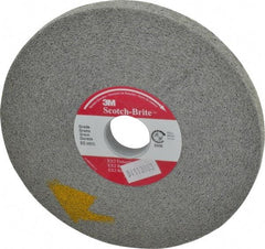 3M - 6" Diam, 1/2" Face Width, 1" Center Hole, Medium Grade, Silicon Carbide Deburring Wheel - Convolute, Hard Density 8 Grade, 6,000 RPM - Benchmark Tooling