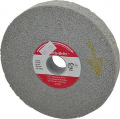 3M - 6" Diam, 1" Face Width, 1" Center Hole, Medium Grade, Aluminum Oxide Deburring Wheel - Convolute, Hard Density 8 Grade, 6,000 RPM - Benchmark Tooling