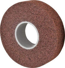 3M - 8" Diam, 2" Face Width, 3" Center Hole, Medium Grade, Aluminum Oxide Deburring Wheel - Convolute, Soft Density 4 Grade, 4,500 RPM - Benchmark Tooling