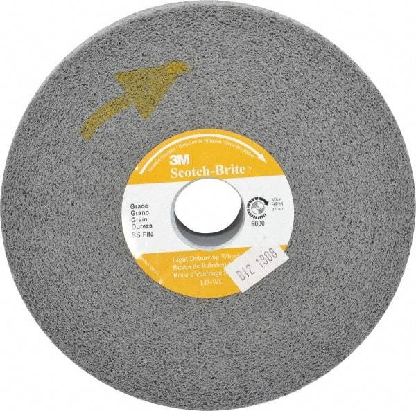 3M - 6" Diam, 1" Face Width, 1" Center Hole, Fine Grade, Silicon Carbide Deburring Wheel - Convolute, Hard Density 8 Grade, 6,000 RPM - Benchmark Tooling