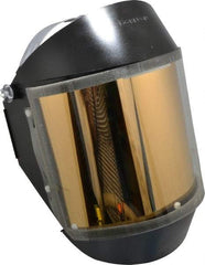 Oberon - Ratchet Adjustment, Welding Face Shield & Headgear Set - 14" Wide x 8" High x 0.015" Thick, Green Window - Benchmark Tooling